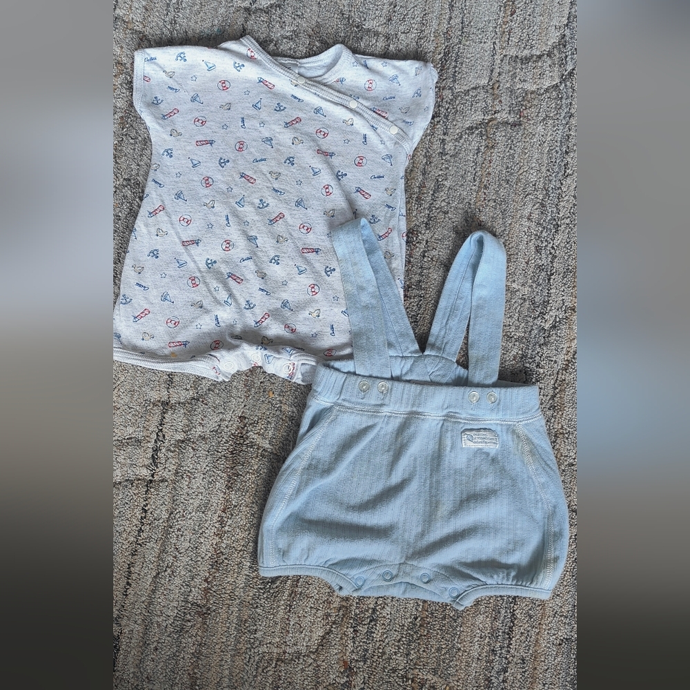 Vintage baby boy romper and one piece bundle